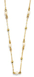 14K Yellow Gold Pearl And DC Bead Necklace