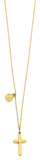 14K Yellow Gold Light Necklace With Cross And Baby Angel
