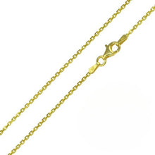 Load image into Gallery viewer, Sterling Silver Yellow Gold Plated Cable Chain 030-.6 MM with Spring Clasp