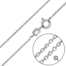 Load image into Gallery viewer, Sterling Silver Solid Cable Chain 035-.7 MM with Spring Clasp