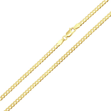 Sterling Silver Yellow Gold Plated Curb Chain 030-1MM with Spring Clasp