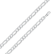 Load image into Gallery viewer, Sterling Silver Pave Figaro 250-10mm Chain with Lobster Clasp