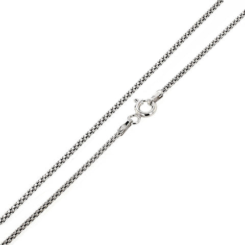 Sterling Silver Popcorn 020-1.4 mm Chain with Spring Clasp Closure