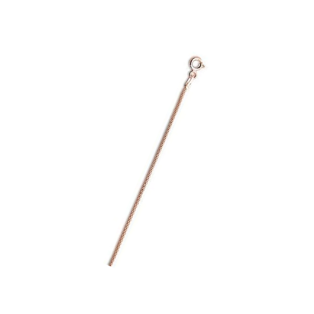 Sterling Silver Rose Gold Plated Popcorn Chain 020-1.4MM with Spring Clasp