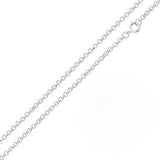 Sterling Silver Rhodium Plated Rolo Chain 016-1.5MM with Spring Clasp