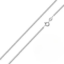 Load image into Gallery viewer, Sterling Silver Solid 015-.9MM Rhodium Plated Round Box Chain