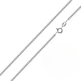 Sterling Silver Solid 015-.9MM Rhodium Plated Round Box Chain