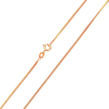 Load image into Gallery viewer, Sterling Silver Rose Gold Plated Square 0.7mm Snake Chain with Spring Claps