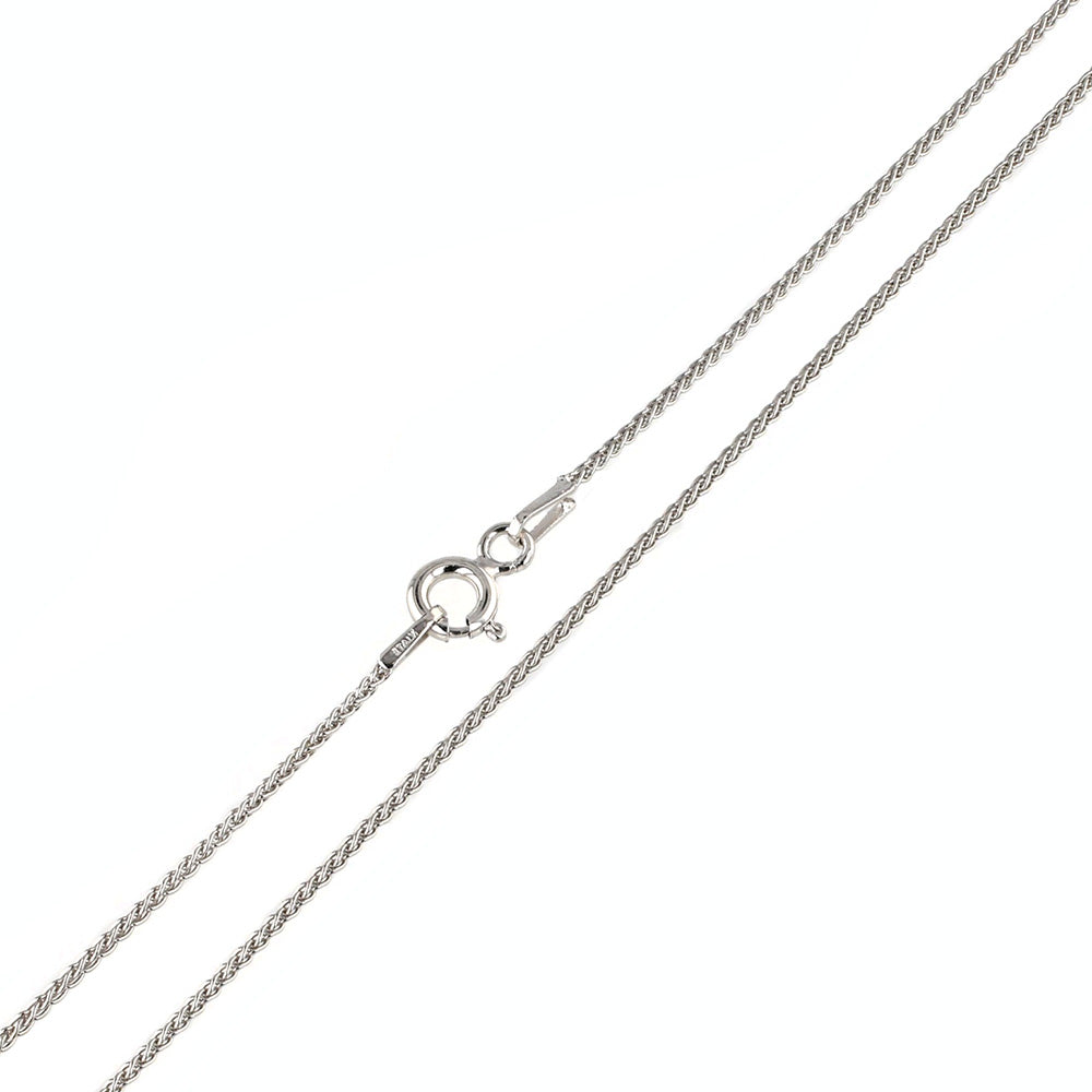 Sterling Silver Wheat Spiga Chain 035-1.5MM with Spring Clasp