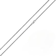 Load image into Gallery viewer, Italian Sterling Silver Rhodium Plated Loose Rope Chain 025- 1.2MM with Spring Clasp Closure