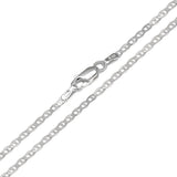 Italian Sterling Silver Mariner Chain 060-2.9mm with Lobster Clasp Closure