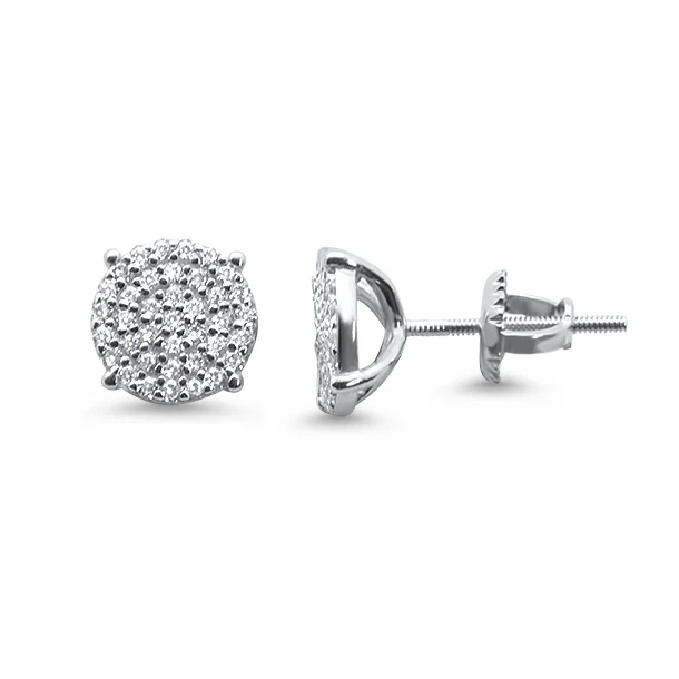 Sterling Silver 6mm Micro Pave Round CZ Stud Earrings