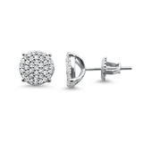 Sterling Silver 6mm Micro Pave Round CZ Stud Earrings