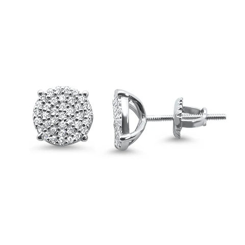 Sterling Silver 6mm Micro Pave Round CZ Stud Earrings