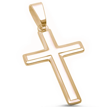 Load image into Gallery viewer, Sterling Silver Yellow Gold Plated Solid Cross Pendant
