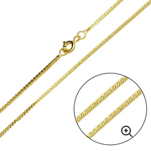Load image into Gallery viewer, Sterling Silver 025-0.8MM Yellow Gold Square Snake Chain