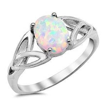 Load image into Gallery viewer, Sterling Silver Oval White Opal Ring