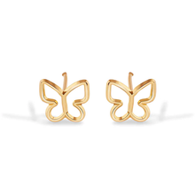 Load image into Gallery viewer, 14K Silhouette Butterfly Screw Back Earrings