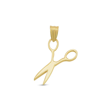 Load image into Gallery viewer, 14K Yellow Gold Diamond Cut Scissors Pendant