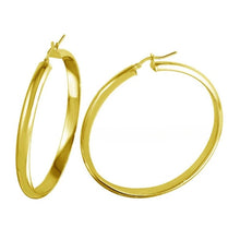 Load image into Gallery viewer, Sterling Silver Gold Plated Electroforming Rounded Hoop Earrings