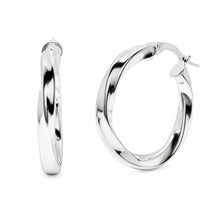 Load image into Gallery viewer, Sterling Silver Twisted Hoop Earrings