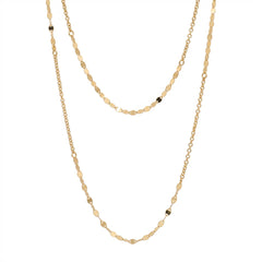 Sterling Silver Gold Plated Rolo And Vale Link Layered Necklace