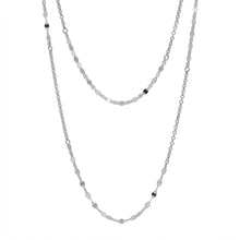 Load image into Gallery viewer, Sterling Silver Rhodium Plated Rolo And Vale Link Layered Necklace