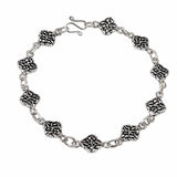 Sterling Silver Oxidized Celtic Flower Bracelet