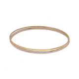 Sterling Silver Three Tone Diamond Cut Stackable Bangle Bracelet