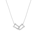 Sterling Silver Rhodium Plated Locking Design Necklace