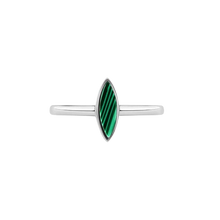 Load image into Gallery viewer, Sterling Silver Rhodium Plated Green Accent Stone Cat&#39;s Eye Ring