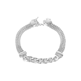 Sterling Silver Two Strand Hollow Franco Lock Box Bracelet
