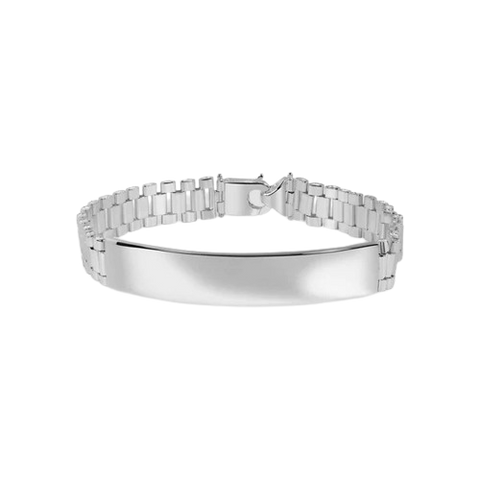 Sterling Silver Watch Band Style Lobster Lock Bracelet