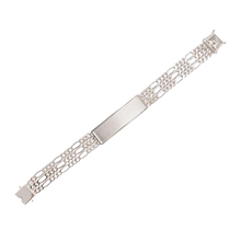 Load image into Gallery viewer, Sterling Silver Three Strand Figaro 14.4mm Textured ID Bracelet