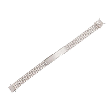 Load image into Gallery viewer, Sterling Silver Three Strand Curb 10.5mm Textured ID Bracelet