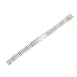 Sterling Silver Three Strand Curb 10.5mm Textured ID Bracelet