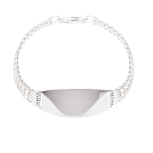 Load image into Gallery viewer, Sterling Silver Anti Tarnish Non Plated Double Curb Link Arrow ID Bracelet