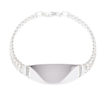 Sterling Silver Anti Tarnish Non Plated Double Curb Link Arrow ID Bracelet