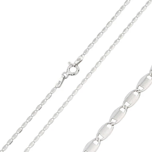 Load image into Gallery viewer, Italian Sterling Silver Rhodium Plated Confetti Chain 030-1.6 MM with Spring Clasp Closure