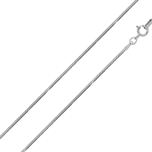 Load image into Gallery viewer, Italian Sterling Silver Rhodium Plated 4 sided  Snake Chain 025- 1.4 mm with Spring Clasp Closure