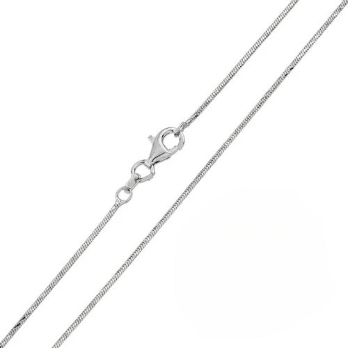 Pack of 6 Sterling Silver Rhodium Plated Twisted DC Round Snake 020 Chain