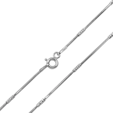 Load image into Gallery viewer, Italian Sterling Silver Rhodium Plated Diamond Cut Tube Brite Chain 030-1.4 MM with Spring Clasp Closure