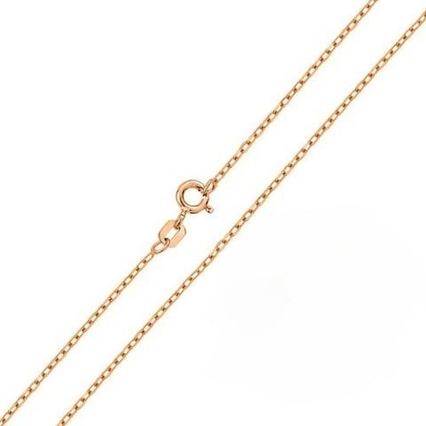 Sterling Silver Rose Gold Plated Cable Chain-1.3mm(Pack of 6)