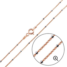 Load image into Gallery viewer, Sterling Silver Rose Gold Plated Diamond Cut 1.4mm Beaded Chains