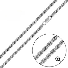 Load image into Gallery viewer, Sterling Silver 100-5MM Rope Rhodium Finished Chain