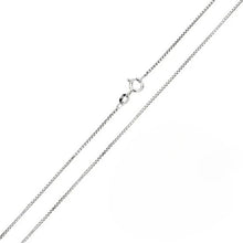 Load image into Gallery viewer, Italian Sterling Silver Rhodium Plated Greek Link Box Chain 015- 0.8 mm with Spring Clasp Closure