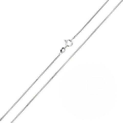 Pack of 6 Sterling Silver Rhodium Plated Shinny Greek Link Box 0.8mm-015 Chain