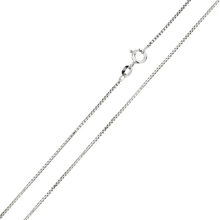 Load image into Gallery viewer, Pack of 6 Italian Sterling Silver Rhodium Plated Greek Link Box Chain 019- 0.9 mm with Spring Clasp Closure