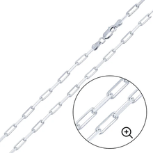 Load image into Gallery viewer, Sterling Silver Diamond Cut Paperclip Link Chain-7mm
