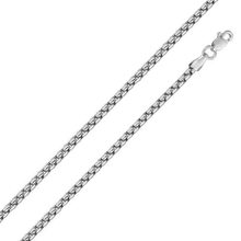 Load image into Gallery viewer, Sterling Silver Rhodium Plated 3.1mm Diamond Cut Slash Round Box Chains